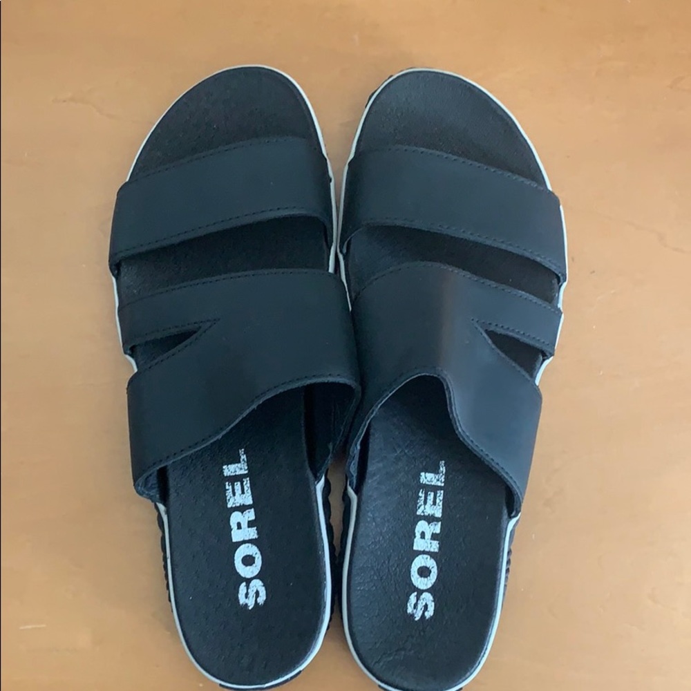Sorel leather slide sandals